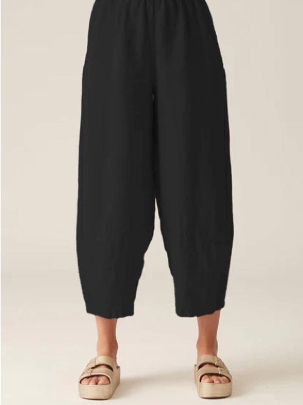 Cut Loose black linen lantern pant, M